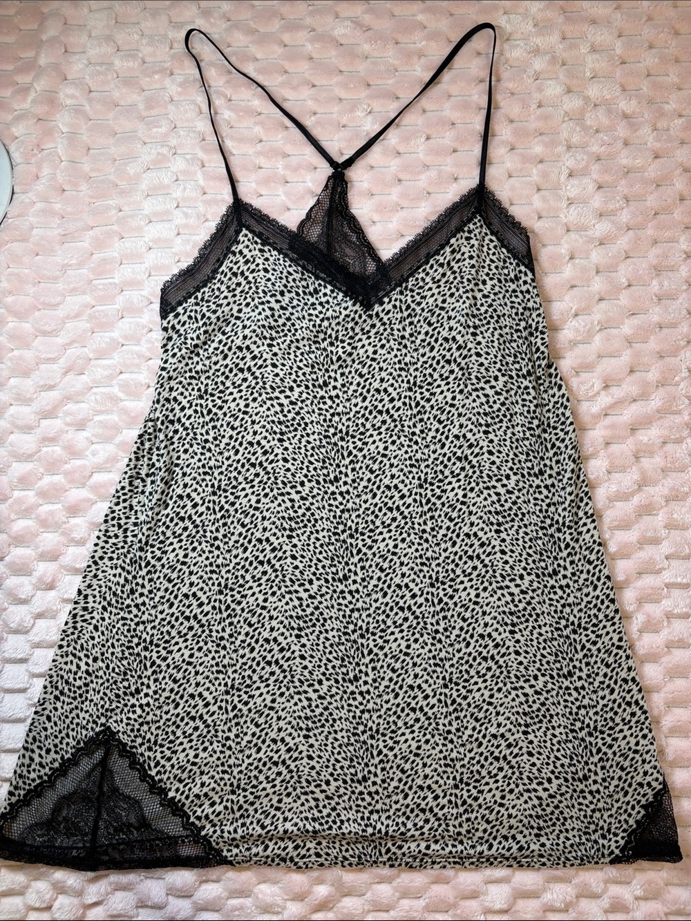 Y2K Victoria Secret Lace-Trim Leopard Slip Dress